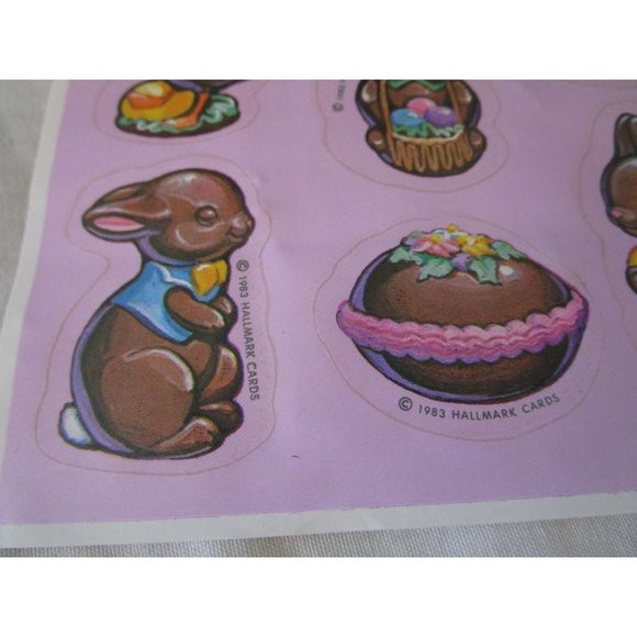 Chocolate Scented Easter Stickers Vintage Hallmark 1983 A Single Sheet - Picture 7 of 11